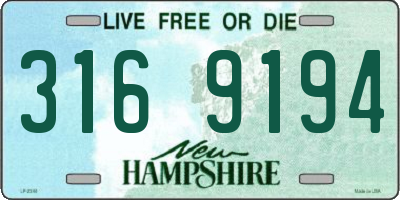 NH license plate 3169194