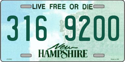 NH license plate 3169200