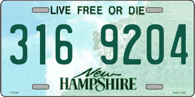 NH license plate 3169204