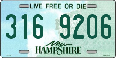 NH license plate 3169206