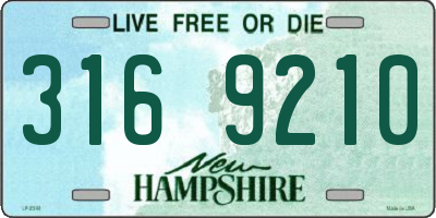 NH license plate 3169210