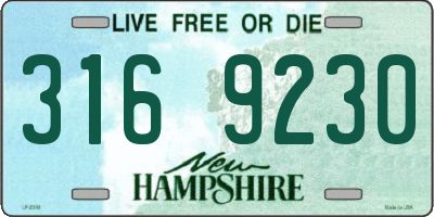 NH license plate 3169230