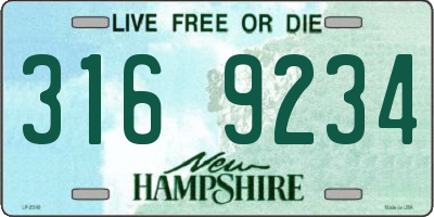 NH license plate 3169234