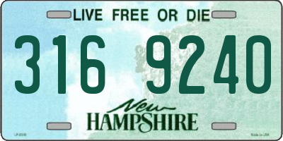 NH license plate 3169240