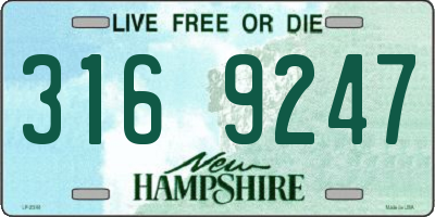 NH license plate 3169247
