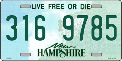 NH license plate 3169785