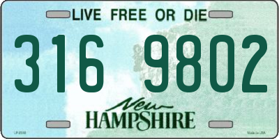 NH license plate 3169802
