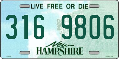 NH license plate 3169806