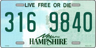 NH license plate 3169840