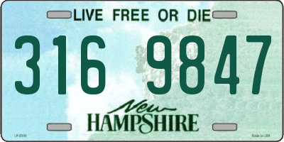 NH license plate 3169847