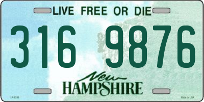 NH license plate 3169876
