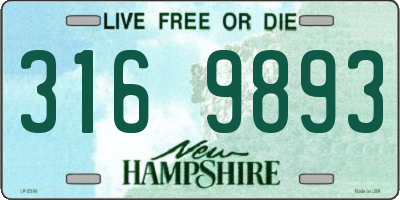 NH license plate 3169893