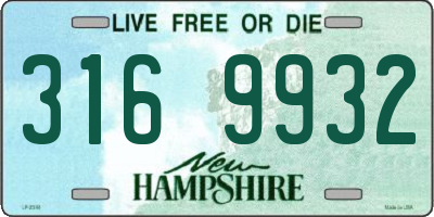 NH license plate 3169932