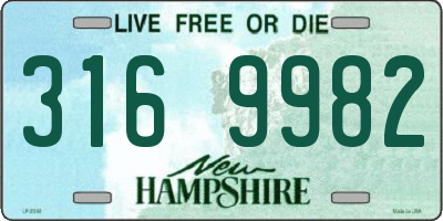 NH license plate 3169982