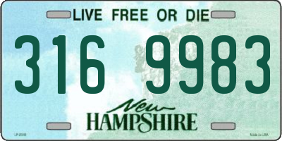 NH license plate 3169983