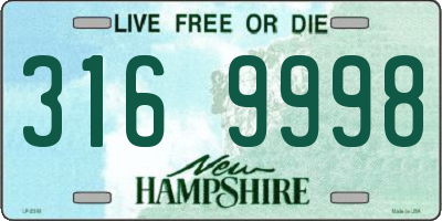 NH license plate 3169998