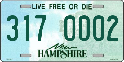 NH license plate 3170002