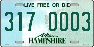NH license plate 3170003