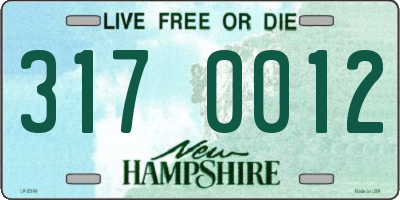 NH license plate 3170012