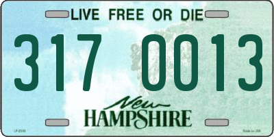 NH license plate 3170013