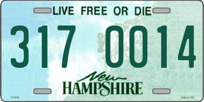NH license plate 3170014