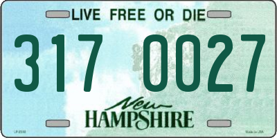 NH license plate 3170027