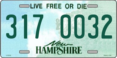 NH license plate 3170032