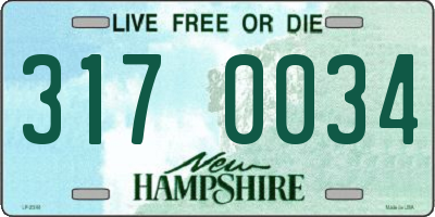NH license plate 3170034