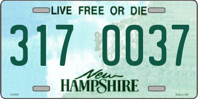 NH license plate 3170037