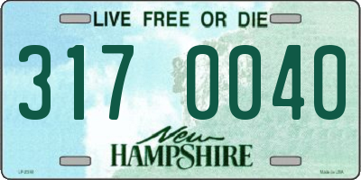 NH license plate 3170040