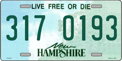 NH license plate 3170193