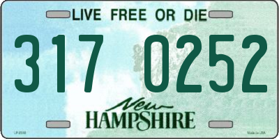 NH license plate 3170252