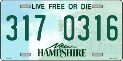 NH license plate 3170316