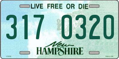 NH license plate 3170320