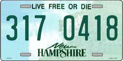 NH license plate 3170418