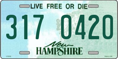 NH license plate 3170420