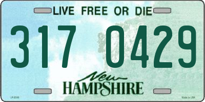 NH license plate 3170429