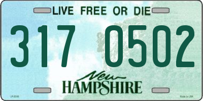 NH license plate 3170502