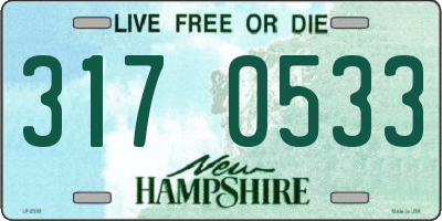 NH license plate 3170533
