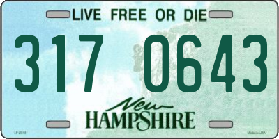 NH license plate 3170643