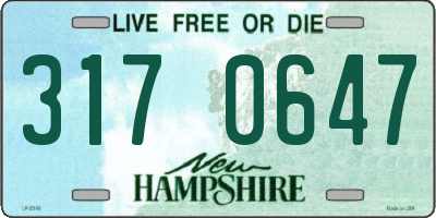 NH license plate 3170647