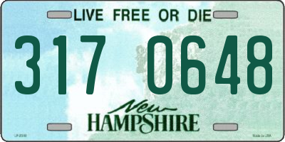 NH license plate 3170648