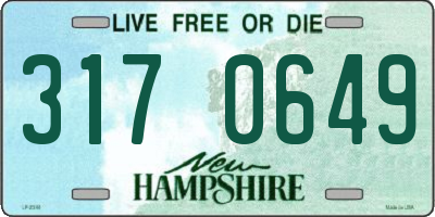 NH license plate 3170649