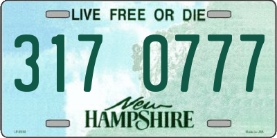 NH license plate 3170777