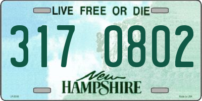 NH license plate 3170802