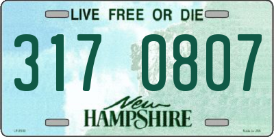 NH license plate 3170807