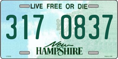NH license plate 3170837