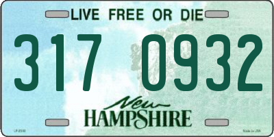 NH license plate 3170932
