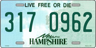 NH license plate 3170962