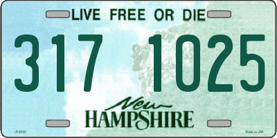 NH license plate 3171025